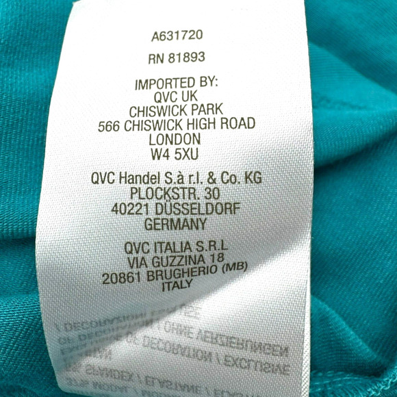 ISAAC MIZRAHI Women's 4X Plus Teal Blue Long Sleeve Tunic Top V Neck Shirred‎ - Picture 7 of 10